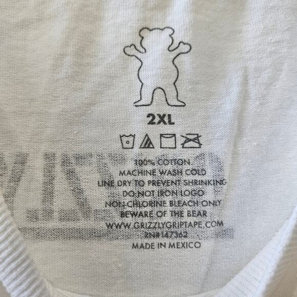 Grizzly Bear Floral White Short Sleeve Tee Size 2XL - Picture 5 of 7